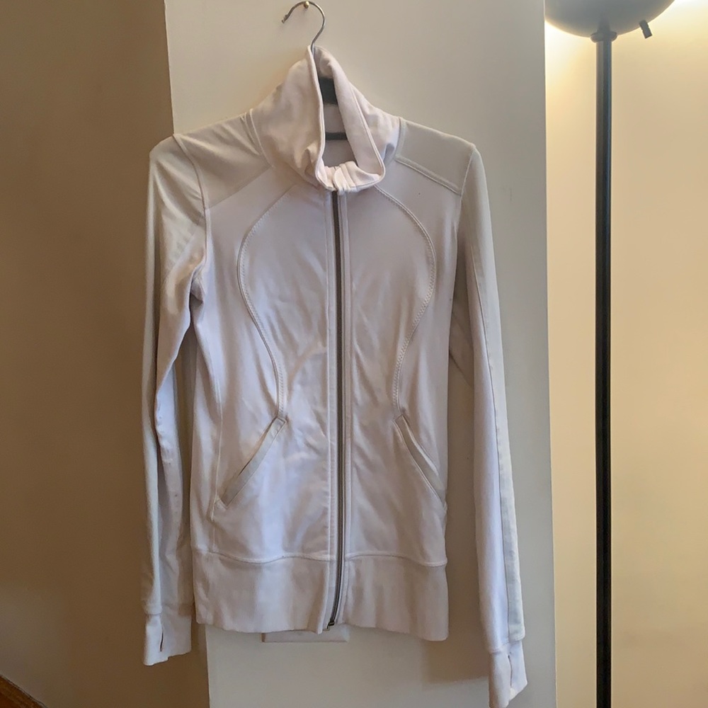 White lululemon zip up